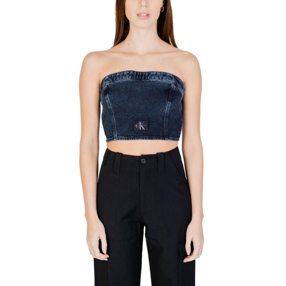 Calvin Klein Denim Strapless Crop Top